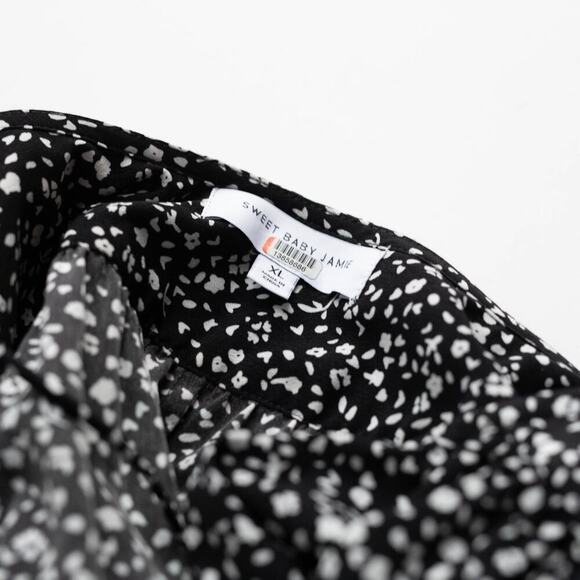 Sweet Baby Jamie Black Ditsy Midi Dress - Size XL - Picture 5 of 7